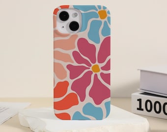 Abstract Retro Flower iPhone Case iPhone 16 15 14 13 12 11 X Xs Max Xr Pro Case iPhone 17 16e Plus Pro Max iPhone Case Unique iPhone Cover