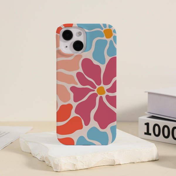 Abstrakte Retro Blume iPhone Hülle iPhone 16 15 14 13 12 11 X Xs Max Xr Pro Hülle iPhone 17 16e Plus Pro Max iPhone Hülle Einzigartige iPhone Hülle