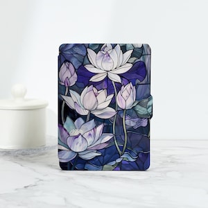 Stained Glass Elegant Flowers Kobo/Kindle Paperwhite Case, Kindle Paperwhite 11th 6.8&#39;&#39; 12th 7&#39;&#39; Case, Kindle Colorsoft 2024, Kindle Cover