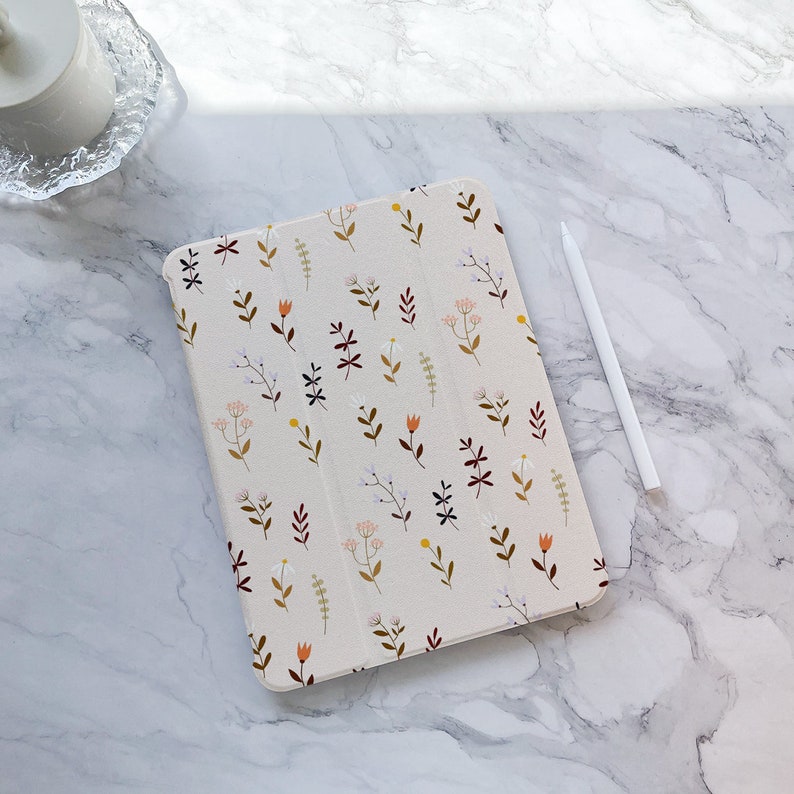 Retro Floral Leaves iPad case, iPad Air 5 iPad 10 10.9 2022 iPad Pro 12.9'' 2021 Pro 11 2022 iPad mini 6 case, iPad 9/8/7,10.2,iPad cover zdjęcie 1