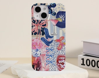 Coquette Collage iPhone Case, Trendy iPhone 17 16 15 14 Pro Plus Max Cover