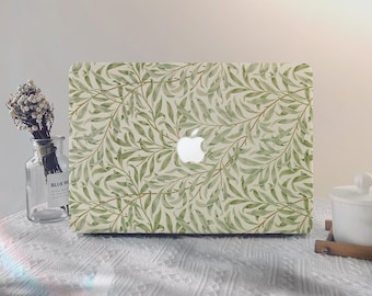 MacBook-fodral med gröna löv, MacBook Pro 13 2022, MacBook Air 11/13/15 2025, M4, MacBook Pro 14 2024 2023, MacBook Pro 15/16 tum, laptopfodral