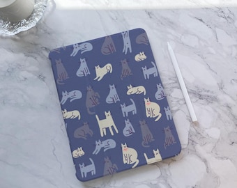 Cute Cat iPad case, New iPad Air 4 5 iPad 10 10.9" 2022 iPad Pro 12.9'' iPad Pro 11" 13'' 2024 iPad Air 6 iPad Mini 6 Case, iPad Cover