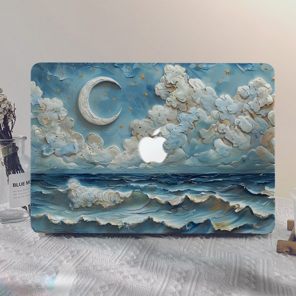 Peinture à l'huile : coque plate pour MacBook Nouveau Macbook Pro 13 A2338 Macbook M2 Air 13 A2681 Pro 14 A2779 Pro 16 2022 Pro 13/15 pouces, coque unique pour ordinateur portable