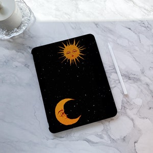 Étui pour iPad étoilé Lune et soleil, nouvel iPad Air 4 5 iPad 10 10,9 pouces 2022 iPad Pro 12,9 pouces iPad Pro 11 pouces 13 pouces 2024 Étui pour iPad Mini 6, étui pour iPad cadeau