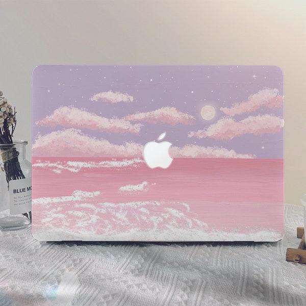 Rose mer nuages impression MacBook étui Macbook Pro 13 2020 Macbook M1 Air 13 2020 M2 A2681 2022 Pro 14 2021 Pro 15/16 pouces étui pour ordinateur portable