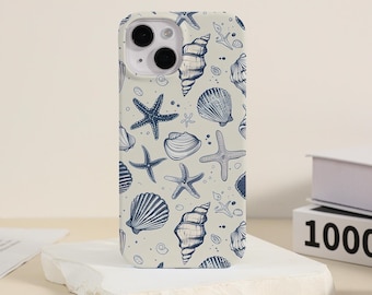 Starfish and Shell Phone Case iPhone 16 15 14 13 12 11 Xs Max Xr Pro Case iPhone 15 14 Plus Pro Max iPhone Case Trendy Retro iPhone Cover