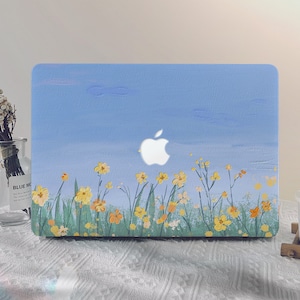 Blue Oil Painting Landscape MacBook Case Macbook Pro 13 2020 Macbook M1 Air 13 2020 M2 A2681 2022 Pro 14 2021 Pro 15/16 Inch Laptop Case