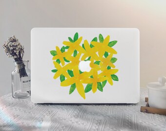 Gelbe Blumen MacBook Hülle Macbook Pro 13 2020 Macbook M1 Air 13 2020 M2 A2681 2022 Pro 14 2022 Pro 15/16 Zoll Air 15 A2941 Laptop Hülle