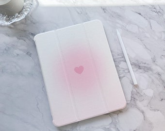 Funda para iPad Light Pink Heart, iPad Air 5 iPad 10 10.9" 2022 iPad Pro 12.9'' 2021 Pro 11" 2022 iPad mini 6 funda, iPad 9/8/7, 10.2", funda para iPad