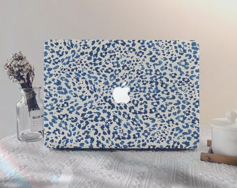 Blue Leopard Grain MacBook Case New Macbook Pro 13 A2338 Macbook A2337 Case M2 M3 M4 Pro 14 A2779 Pro 16 15 14 13 Inch Unique Macbook Sleeve