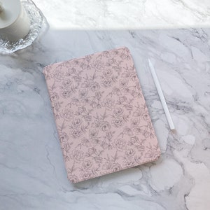 Étui pour iPad ligne rose fleurs, iPad Air 5 iPad 10 10,9 pouces 2022 iPad Pro 12,9 pouces 2021 Pro 11 pouces 2022 étui pour iPad mini 6, iPad 9/8/7 10,2 pouces, étui pour iPad