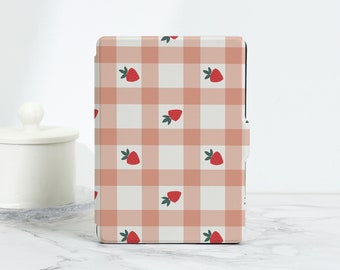 Cute Strawberry Square Kindle Case, Personalized Kindle Cover for Kindle Paperwhite1/2/3/4, Kindle 2019/2022, Kindle 10th 11th Cover