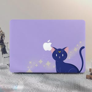 Purple Cute Cartoon Cat MacBook Case Macbook Pro 13 2024 Macbook M1 Air 13 2024 M3 A3113 2024 Pro 14 2021 Pro 15/16 Inch Laptop M2 M3 Case