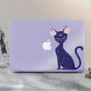 Cute Cartoon Moon Cat MacBook Case Macbook Pro 13 2024 Macbook M1 Air 13 2024 M3 A3113 2024 Pro 14 2021 Pro 15/16 Inch Laptop M2 M3 M4 Case