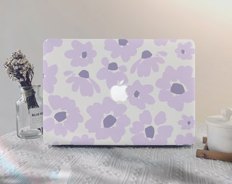 Purple Daisy Flowers MacBook Case macbook pro 13 2020 macbook air 13 2020 macbook pro 14 2021 macbook Pro 15/16 pouces étui pour ordinateur portable