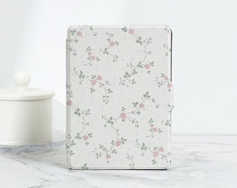 Pretty Flowers on Light Pink Flora Kindle Case, Personalized Kindle Cover for Kindle Paperwhite1/2/3/4, Kindle 2022, Kindle 10th 11th Cover