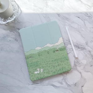 Green Lawn Landscape iPad case, iPad Air 5 iPad 10 10.9&quot; 2022 iPad Pro 12.9&#39;&#39; 2021 Pro 11&quot; 2022 iPad mini 6 case,iPad 9/8/7,10.2&quot;,iPad cover