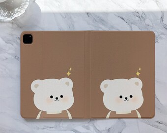 かわいい茶色のクマのiPadケース、iPad Air 5 iPad 10 10.9インチ 2022