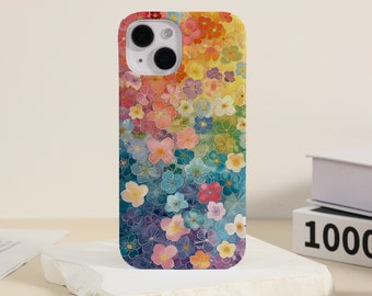 Retro Colorful Flowers iPhone Case iPhone 15 14 13 12 11 X Xs Max Xr Case iPhone 15 14 Plus 13 12 11 Pro Max iPhone Case Unique iPhone Cover