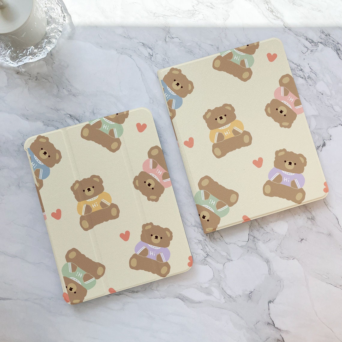かわいい茶色のクマのiPadケース、新しいiPad Air 4 5 6 iPad 10 10.9