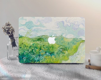 Oil painting green grass MacBook Case macbook pro 13 2020 macbook air 13 2022 2024 M2 M3 macbook pro 14 macbook Pro 15/16 inch laptop case