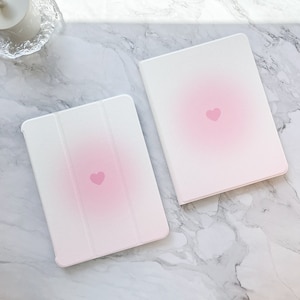 Light Pink Heart iPad Case, iPad Air 5 iPad 10 10.9 2022 iPad Pro 12.9'' 2021 Pro 11 2022 iPad mini 6 case, iPad 9/8/7, 10.2, iPad cover zdjęcie 2