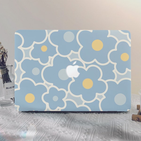 Blue flowers MacBook Case macbook pro 13 2020 macbook air 13 2020 macbook pro 14 2021 macbook Pro 15/16 inch laptop case