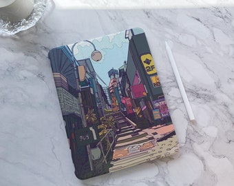 Cartoon Landscape Painting iPad Case For 9.7'' 10.2'' 11'' 12.9'' Inch iPad Pro iPad 10 iPad Air 2 3 4 5 iPad Mini 2022 2021 2020 iPad Cover