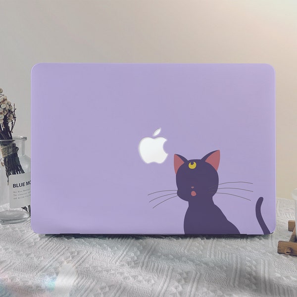 Cartoon Purple Magic Cat MacBook Case Macbook Pro 13 2020 Macbook M1 Air 13 A2337 2020 M2 A2681 2022 Pro 14 2021 Pro 15/16 pouces Étui pour ordinateur portable