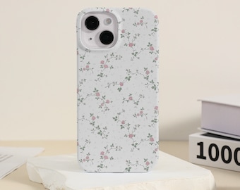 Pretty Flowers on Light Pink iPhone Case iPhone 15 14 13 12 11 X Xs Max Xr Pro Case iPhone 15 14 Plus Pro Max Case Unique Art iPhone Cover