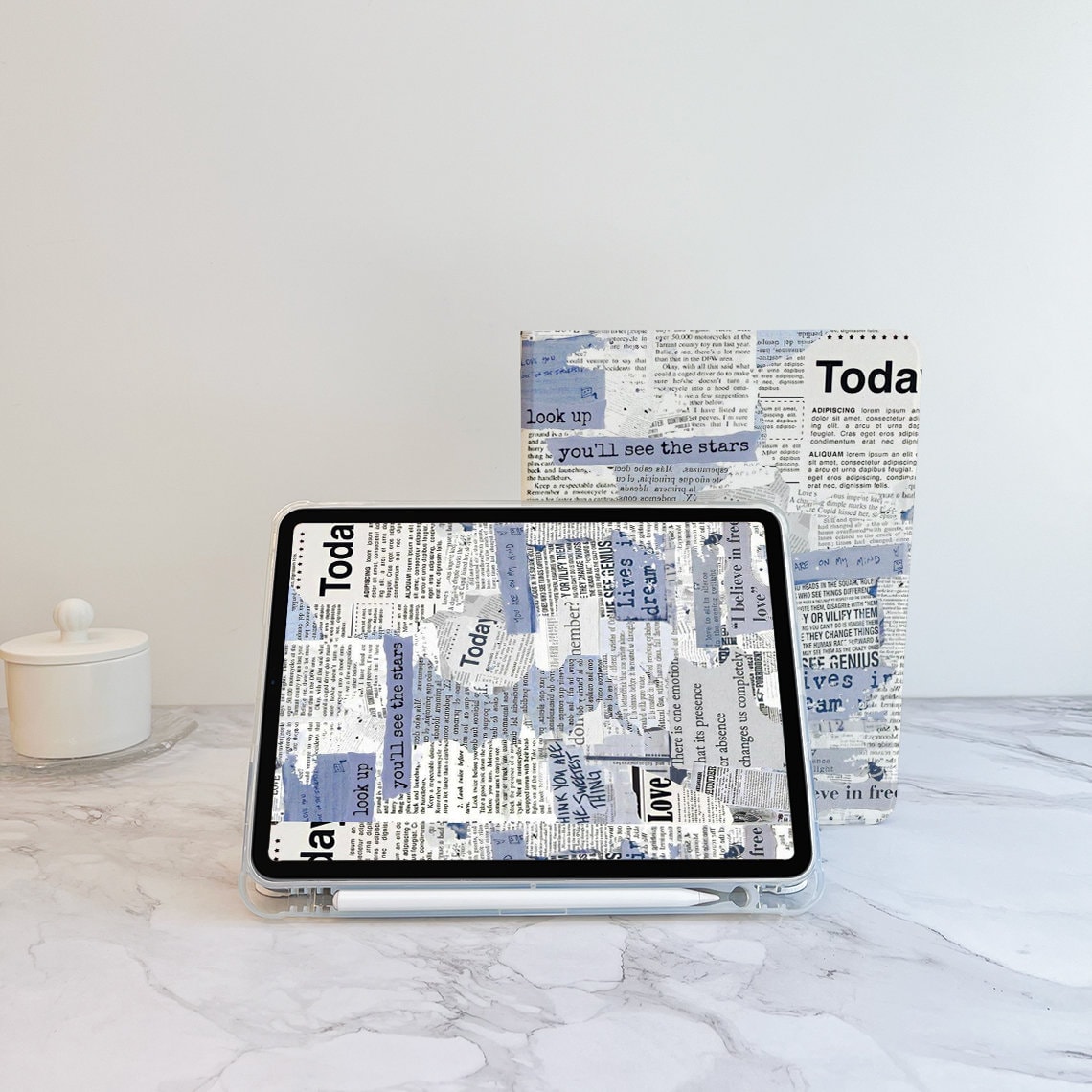 Old Newspaper Style iPad Case, iPad Air 4 5 6 iPad 10 10.9