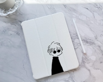 Cartoon Junge Malerei iPad Fall, neues iPad Air 4 5 6 iPad 10 10.9 Zoll 2022 iPad Pro 12.9 Zoll 2021 Pro 11 Zoll 13 Zoll 2024 iPad mini 6 Fall, iPad Abdeckung