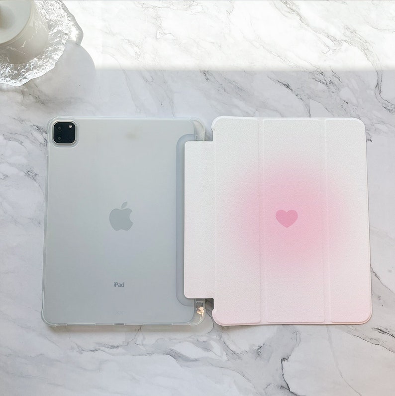 Light Pink Heart iPad Case, iPad Air 5 iPad 10 10.9 2022 iPad Pro 12.9'' 2021 Pro 11 2022 iPad mini 6 case, iPad 9/8/7, 10.2, iPad cover zdjęcie 3