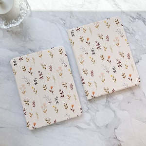 Retro Floral Leaves iPad case, iPad Air 5 iPad 10 10.9 2022 iPad Pro 12.9'' 2021 Pro 11 2022 iPad mini 6 case, iPad 9/8/7,10.2,iPad cover zdjęcie 2