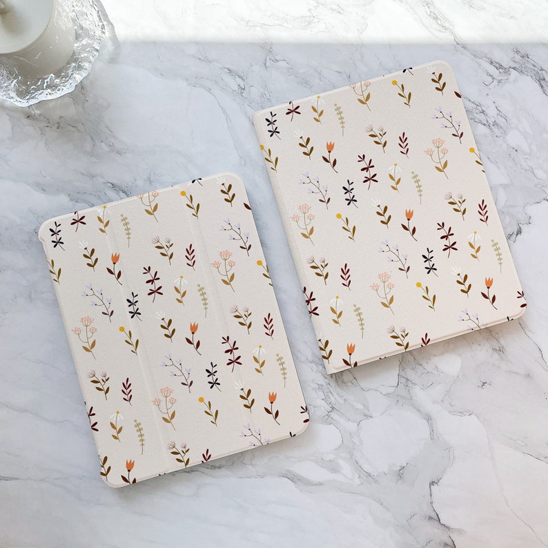 Retro Floral Leaves iPad case, iPad Air 5 iPad 10 10.9 2022 iPad Pro 12.9'' 2021 Pro 11 2022 iPad mini 6 case, iPad 9/8/7,10.2,iPad cover image 2