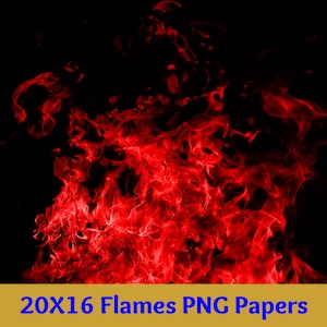 Flames PNG 20X16 inch Papers Discount Bundle, 5 Fire Texture Smoke Backgrounds, Smokey Flames Digital Paper Pack, Commercial Use