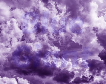 Purple Clouds PNG & JPG Sublimation Background, Cloud Texture Cloudy Background, Cloudy Sky Digital Paper, Photo Backdrop, Commercial Use