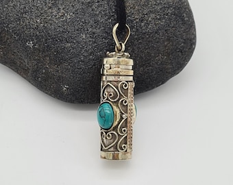 Cylinder Prayer Pendant,  Tube Pendant, Prayer Box Pendant, Nepalese Jewellery, Ethnic Pendant, Gift for Men
