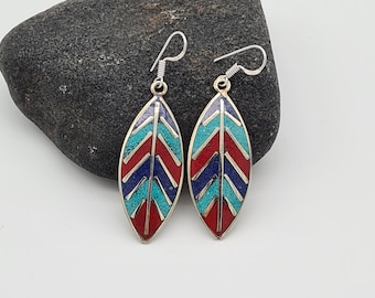 Ethnic Earrings, Leaf Earrings, Dangle Earrings, Ethnic Jewellery, Bohemian Earrings, Nepalese Jewellery, Gift for Her
