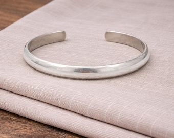 Tibetan Silver Cuff Bangle Bracelet – Handmade in Nepal – Minimalist Open Bangle – Ethnic Boho Jewelry Gift