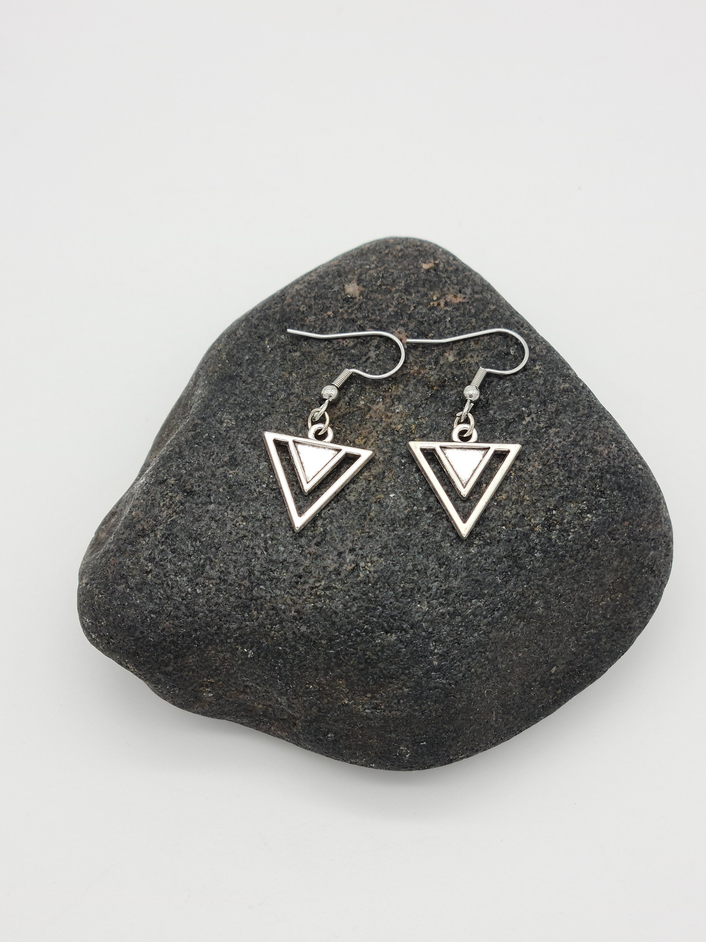 Triangle Dangle Earrings, Geometric Shape Ethnic Bohemian Earrings ...