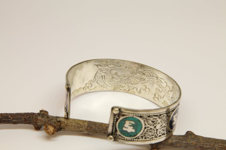 Boho Style Ethnic Cuff Bracelet Bangle Nepalese Bracelet Bangle Tribal Ethnic Open Cuff Bracelet Mantra Bracelet Gift For Him