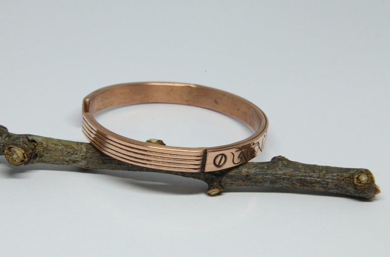 Gift Idea Bohemian Gypsy Style Bangle Ethnic Boho Copper Bracelet Bangle Nepalese Mantra Bracelet Bangle Tribal Open Cuff Bracelet