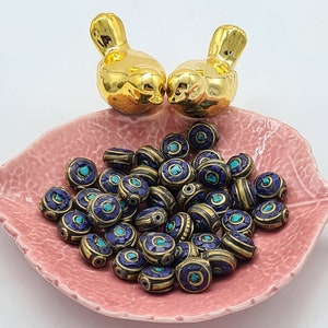 Ethnic Lapiz Lazuli Beads,  Tibetan Brass Beads, Mixed Ethnic Tribal Beads, Brass Beads, Jewellery Making Beads, Nepal