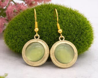 Bohemian Retro Gold Hoop Earrings, Dainty Jewellery, Green Pink Red, Boho Style, Statement Earrings