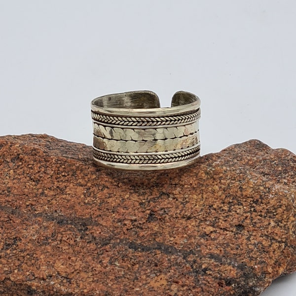 Etnische ring, mannen ring, Boho ring, verstelbare ring, one size ring, Nepalese Tibetaanse ring, etnische sieraden, Boho stijl, mannen ring