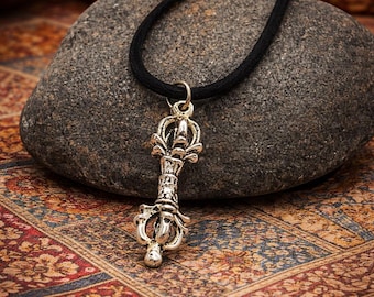 Dorje Vajra Ganesha Lucky Arrow ~ Stainless Steel Tibetan Pendant