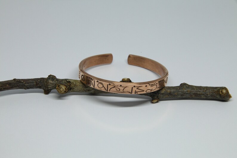 Gift Idea Bohemian Gypsy Style Bangle Ethnic Boho Copper Bracelet Bangle Nepalese Mantra Bracelet Bangle Tribal Open Cuff Bracelet