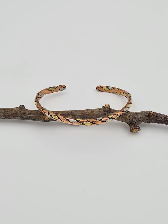 Bracelet Torsadé En Cuivre Massif Style Viking – Neuf Sans Emballage, Pièce Unisexe Robuste